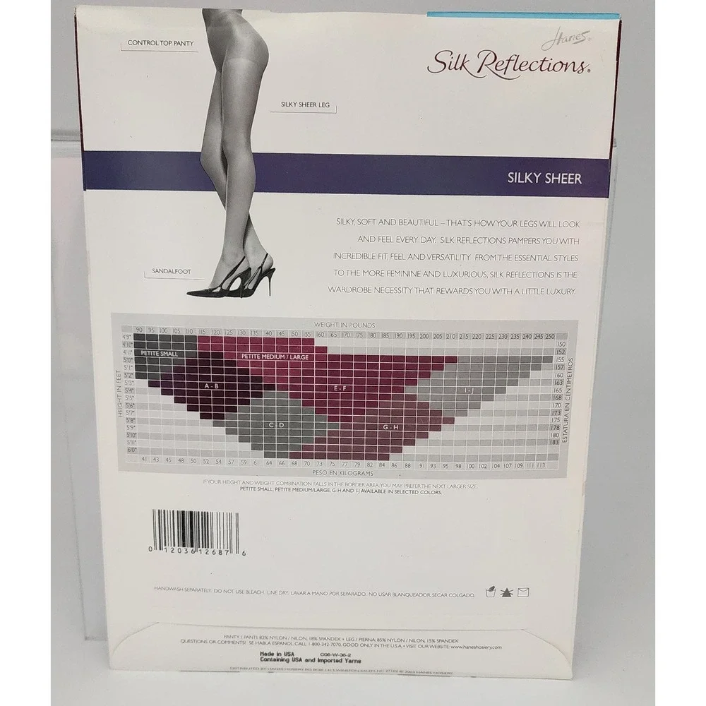 Hanes Silk Reflections Pantyhose Womens Size EF Clay Silky Sheer Control Top NEW
